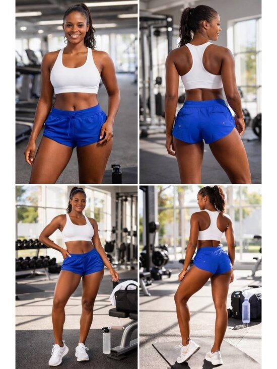 Athleta Pants - Athleta Royal Blue Nylon Lycra Athletic Shorts Large L Running Performance